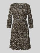 Zero Knielanges Kleid mit abgerundetem V-Ausschnitt in Black, Größe 36