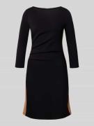 Zero Knielanges Kleid mit Raffungen in Black, Größe 38