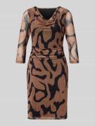 Zero Knielanges Kleid mit Wasserfall-Ausschnitt in BLACK, Größe 36