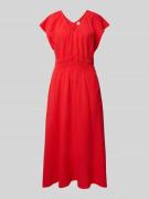 GAP Midiikleid mit V-Ausschnitt und Volantärmeln in Rot, Größe S