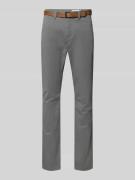 Tom Tailor Denim Slim Fit Chino mit Gürtel in Mittelgrau, Größe 28/32