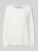 ZABAIONE Langarmbluse mit Plisseefalten und Rundhalsausschnitt in Offw...