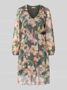 ZABAIONE Knielanges Kleid mit V-Ausschnitt in Khaki, Größe L