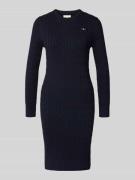 Gant Knielanges Kleid mit Zopfmuster in Marine, Größe M