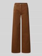 Luisa Cerano Jeans mit Knöpfen und Gesäßtaschen in Camel, Größe 34