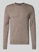Christian Berg Men Regular Fit Pullover aus Woll-Mix in Mud Melange, G...