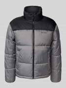 REVIEW Steppjacke mit Label-Print in Dunkelgrau, Größe L