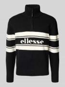 Ellesse Strickpullover mit Troyer-Kragen Modell 'PALLONI' in Black, Gr...