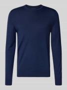 Christian Berg Men Regular Fit Longsleeve aus Merino-Mix in Dunkelblau...