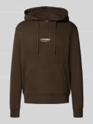 Jack & Jones Hoodie mit Label-Print Modell 'SOHO' in Dunkelbraun, Größ...