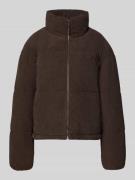 Review Regular Fit Steppjacke in Cord-Optik in Dunkelbraun, Größe M