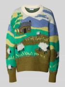 Jake*s Casual Strickpullover im Allover-Look in Ecru, Größe L