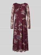 Tom Tailor Tailliertes Freizeitkleid aus Mesh in Bordeaux, Größe 36