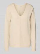 FREE/QUENT Strickpullover mit Teilungsnaht Modell 'Claura' in Beige, G...