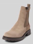 Tamaris Chelsea Boots aus Leder-Mix in Taupe, Größe 37