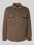 BOSS Regular Fit Hemdjacke aus Baumwoll-Mix Modell 'CARPER' in Schlamm...