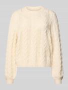 Only Regular Fit Strickpullover aus Viskose-Mix Modell 'RUBINA' in Off...