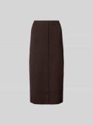 Victoria Beckham Midirock in Strick-Optik in Dunkelbraun, Größe L