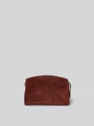 Victoria Beckham Clutch mit Logo-Prägung in Dunkelbraun, Größe 1