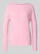 Rich & Royal Strickpullover mit gerippten Abschlüssen in Hellrosa, Grö...