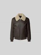 Moose Knuckles Regular Fit Jacke aus echtem Lammleder in Dunkelbraun, ...