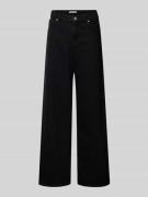 Review Wide Leg Jeans aus reiner Baumwolle in Black, Größe 25/30
