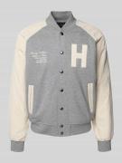Tommy Hilfiger Relaxed Fit Bomberjacke aus Baumwoll-Mix in Hellgrau, G...