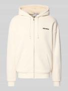 REVIEW Sweatjacke mit Kapuze in Ecru, Größe L