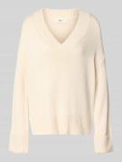 Gina Tricot Loose Fit Strickpullover mit Woll-Anteil in Offwhite, Größ...