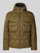 Barbour Regular Fit Steppjacke mit Kapuze mit Tunnelzug in Oliv, Größe...