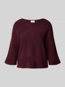 ROBE LÉGÈRE Strickpullover mit Leinen-Anteil in Bordeaux, Größe L