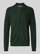 Fynch-Hatton Strickjacke mit Logo-Stitching in Bottle, Größe L