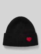 Kurt Beines Strickmütze mit Motiv-Stitching Modell 'Happy Heart' in Bl...