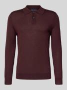Christian Berg Men Slim Fit Strickpullover aus Woll-Mix in Dunkelrot M...