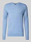 Christian Berg Men Strickpullover aus Woll-Mix mit V-Ausschnitt in Hel...