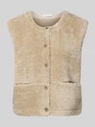 Christian Berg Woman Weste aus Kunstfell mit Rundhalsausschnitt in San...