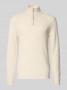 MCNEAL Strickpullover aus Lammwolle in Kitt Melange, Größe L