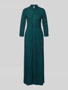YAS Maxikleid mit Knopfleiste Modell 'SAVANNA' in Dunkelgruen, Größe M