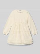 Steiff Knielanges Kleid mit Rüschen und Rundhalsausschnitt in Ecru, Gr...