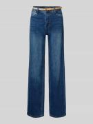 ZABAIONE Wide Leg Jeans mit Gürtel in Jeansblau, Größe 34