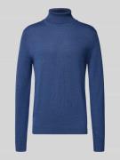 Christian Berg Men Pullover aus Woll-Mix mit Rollkragen in Jeansblau M...