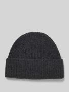 MCNEAL Strickmütze aus Kaschmir mit breitem Umschlag in Dunkelgrau Mel...