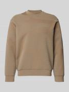 Emporio Armani Sweatshirt mit Strukturmuster in Taupe, Größe S