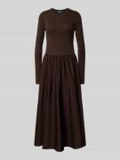 Polo Ralph Lauren Midikleid mit Rundhalsausschnitt in Dunkelbraun, Grö...