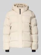 Superdry Steppjacke mit verdecktem Reißverschluss und Kapuze in Offwhi...
