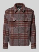 Wood Wood Wolljacke mit Kentkragen Modell 'Lam' in Rostrot, Größe L