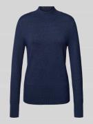 Christian Berg Woman Strickpullover mit Stehkragen in Dunkelblau Melan...
