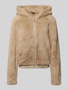 Only Regular Fit Sweatjacke aus Teddyfell Modell 'NEWANNA' in Sand, Gr...
