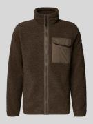 Didriksons Fleecejacke mit Brusttasche Modell 'PETER' in Dunkelbraun, ...