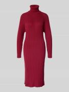 YAS Strickkleid mit Rollkragen Modell 'MAVI' in Dunkelrot, Größe L